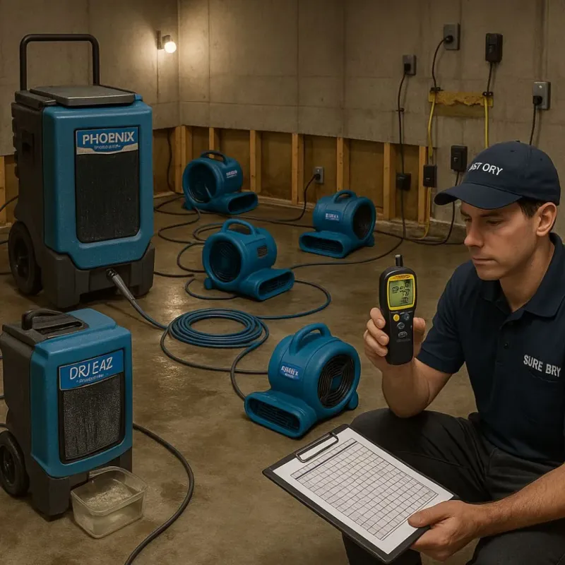 Structural Drying and Dehumidification process in Penn Estates, PA